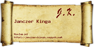 Janczer Kinga névjegykártya